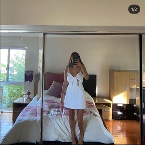 Reformation Sullivan tie front linen dress